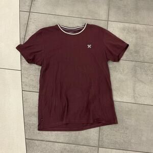 Burgundy and white striped cotton